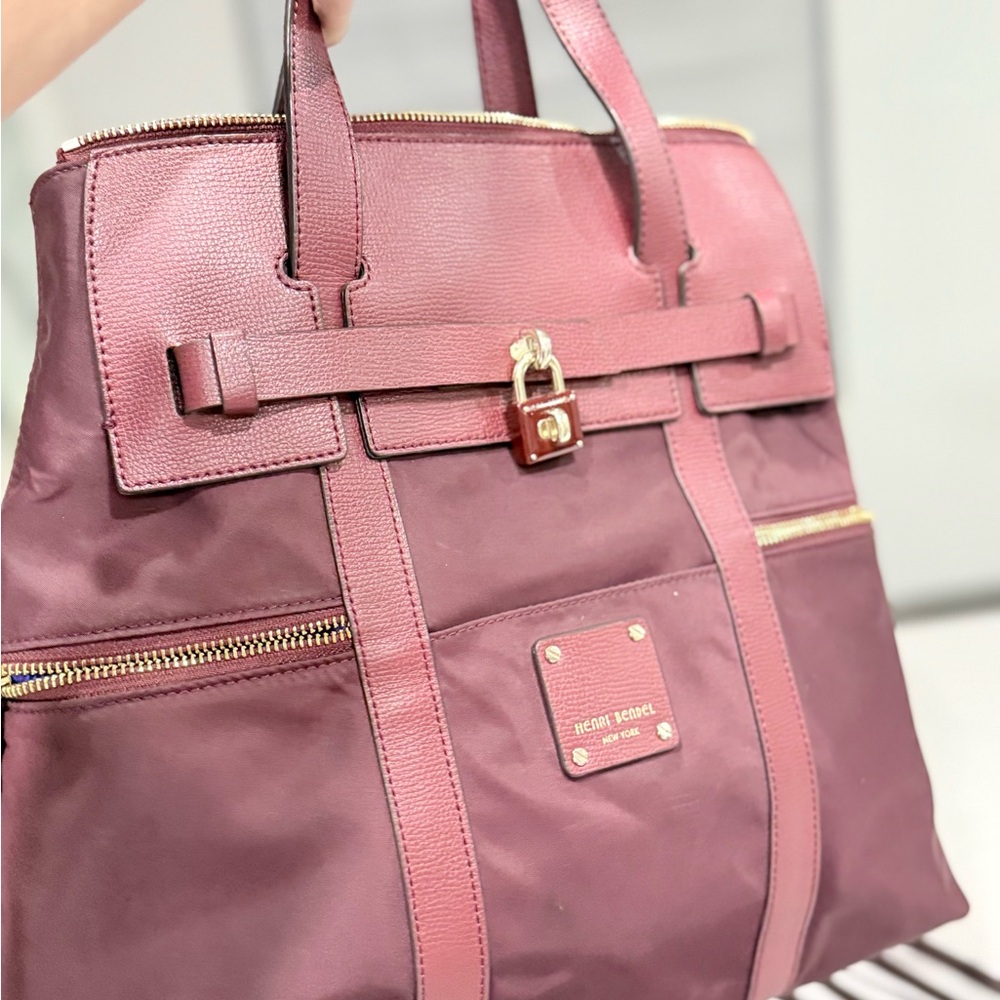 Henri Bendel Jetsetter Convertible Backpack/crossbody/tote Oxblood/Burgundy - Picture 10 of 16